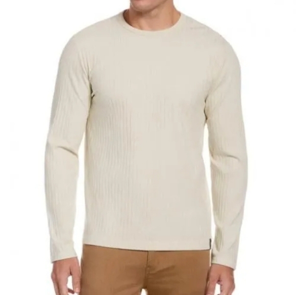 Perry Ellis Other - NWT Perry Ellis Men's Ribbed Crew Neck Sweater Silver Birch Size Small